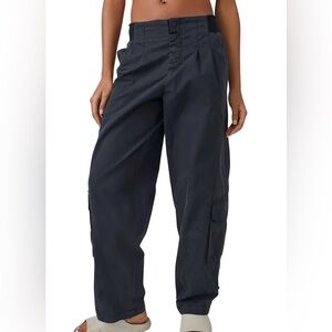 🩷🌻Free People🌻🩷comfy black cotton lightweight full length pants pockets size 8